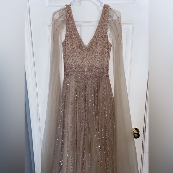 Engagement sparkly Serene Hill dress! With cape sleeves and worn only once! - Picture 3 of 3